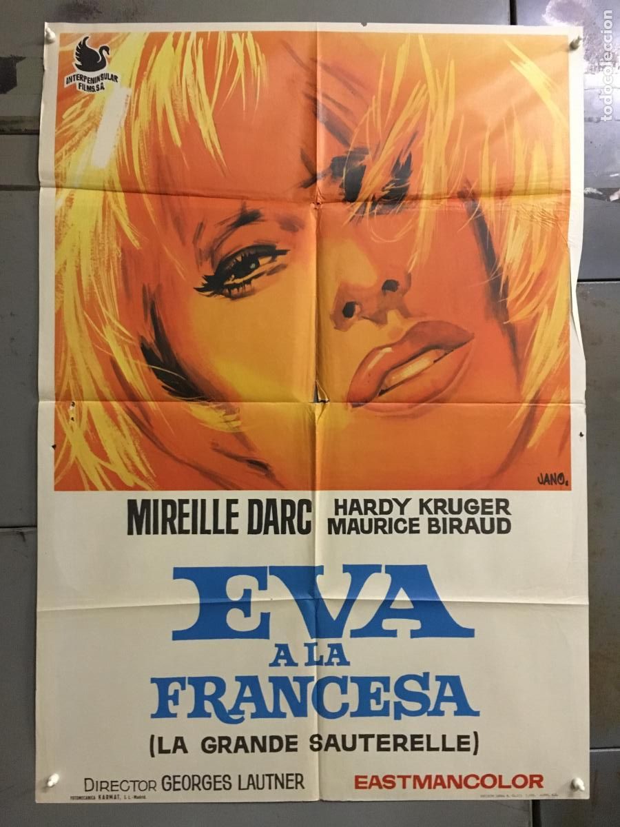Cine: ODC C664 EVA A LA FRANCESA MIREILLE DARC JANO POSTER ORIGINAL 70X100 ESTRENO