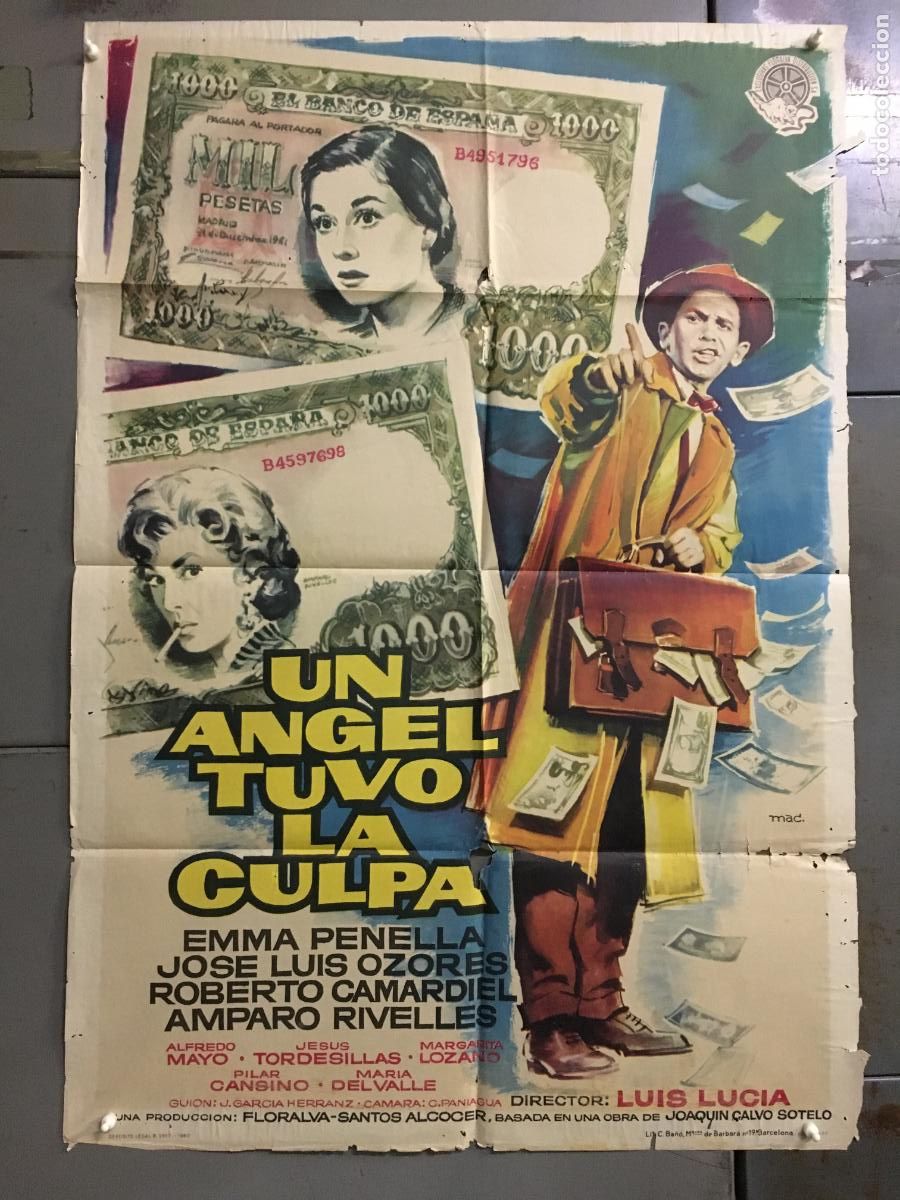 Cine: ODC C667 UN ANGEL TUVO LA CULPA JOSE LUIS OZORES EMMA PENELLA MAC POSTER ORIGINAL 70X100 ESTRENO