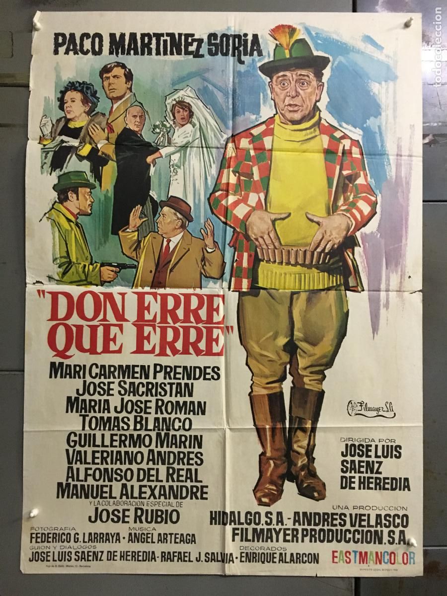 Cine: ODC C669 DON ERRE QUE ERRE PACO MART&Iacute;NEZ SORIA MARI CARMEN PRENDES POSTER ORIGINAL ESTRENO