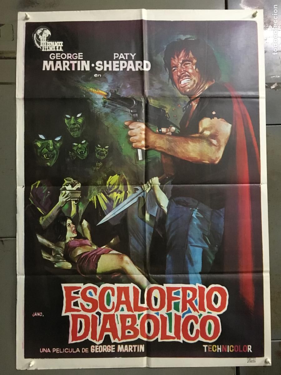 Cine: ODC C670 ESCALOFRIO DIABOLICO GEORGE MARTIN PATTY SHEPARD POSTER ORIGINAL 70X100 ESTRENO