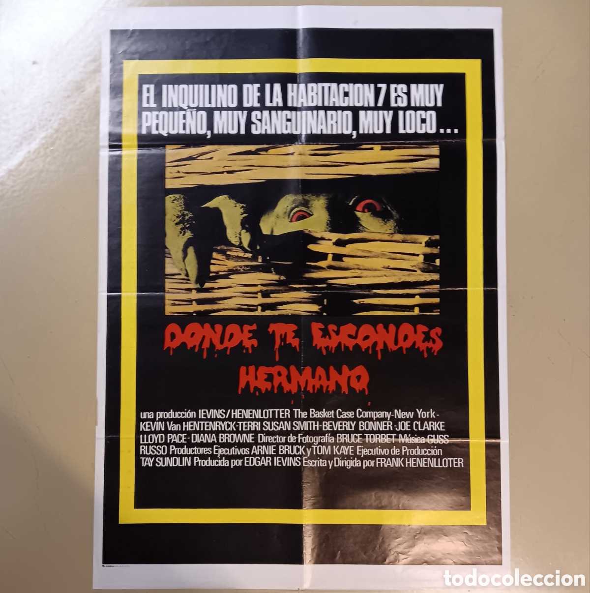 Cinema: &iquest;D&Oacute;NDE TE ESCONDES, HERMANO? (BASKET CASE) CARTEL ORIGINAL ESTRENO 1983 FRANK HENENLOTTER