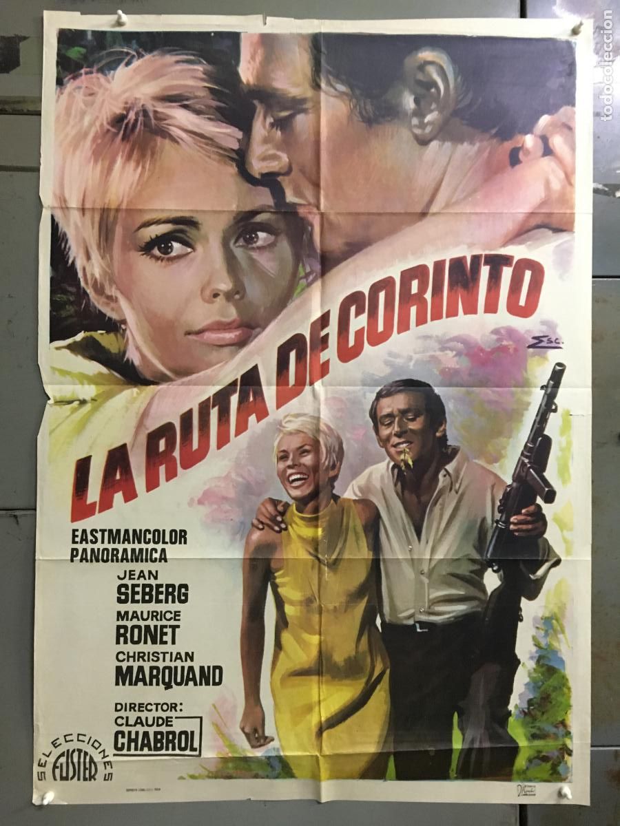 Cine: ODC C677 LA RUTA DE CORINTO JEAN SEBERG MAURICE RONET POSTER ORIGINAL 70X100 ESTRENO