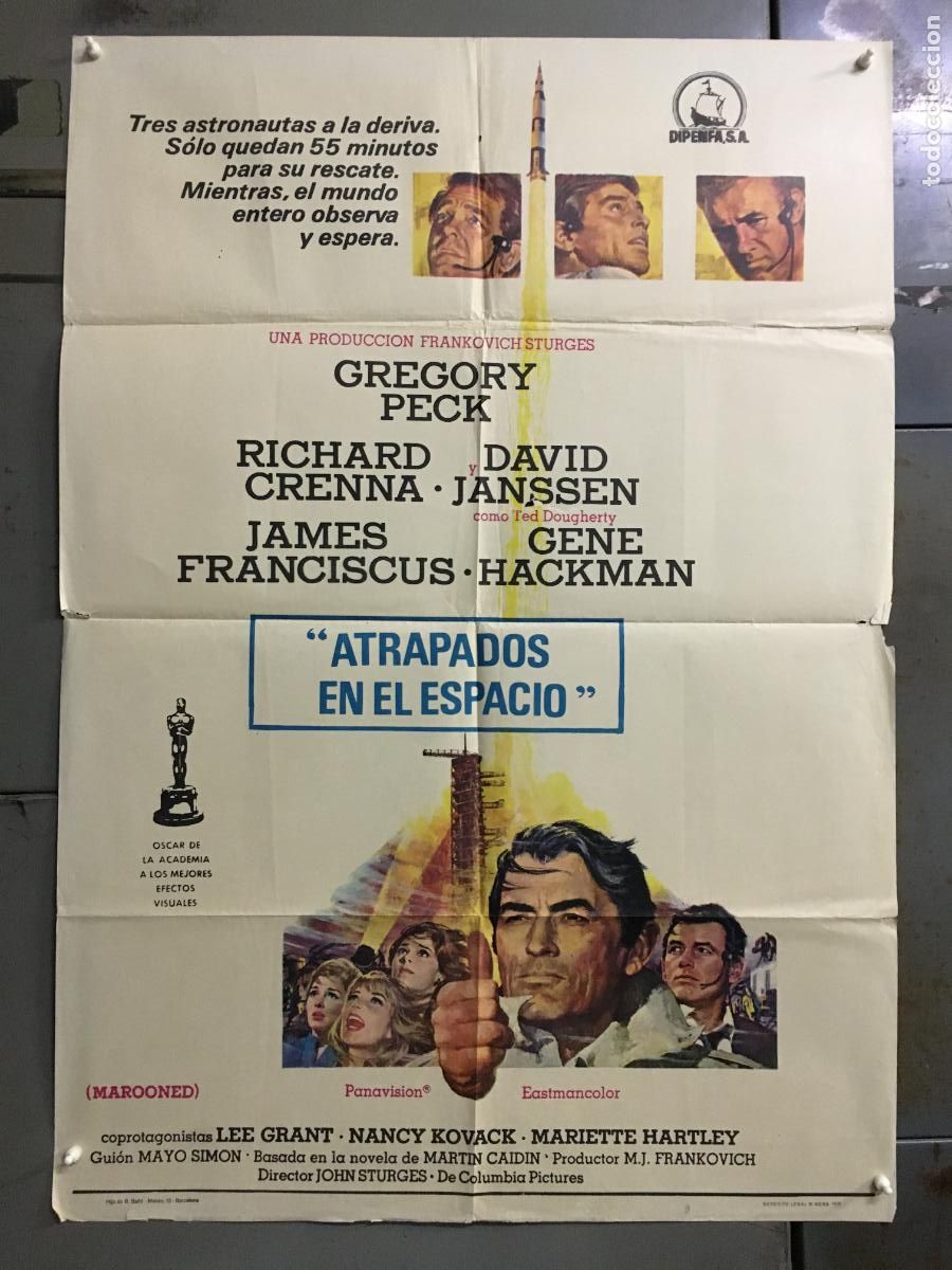 Cine: ODC C678 ATRAPADOS EN EL ESPACIO GREGORY PECK DAVID JANSSEN JOHN STURGES POSTER ORIG 70X100 ESTRENO