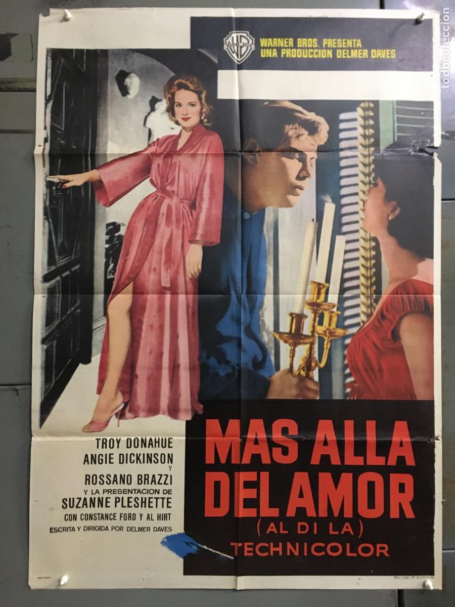 Cine: ODC C684 MAS ALLA DEL AMOR TROY DONAHUE ANGIE DICKINSON POSTER ORIGINAL ESTRENO 70X100