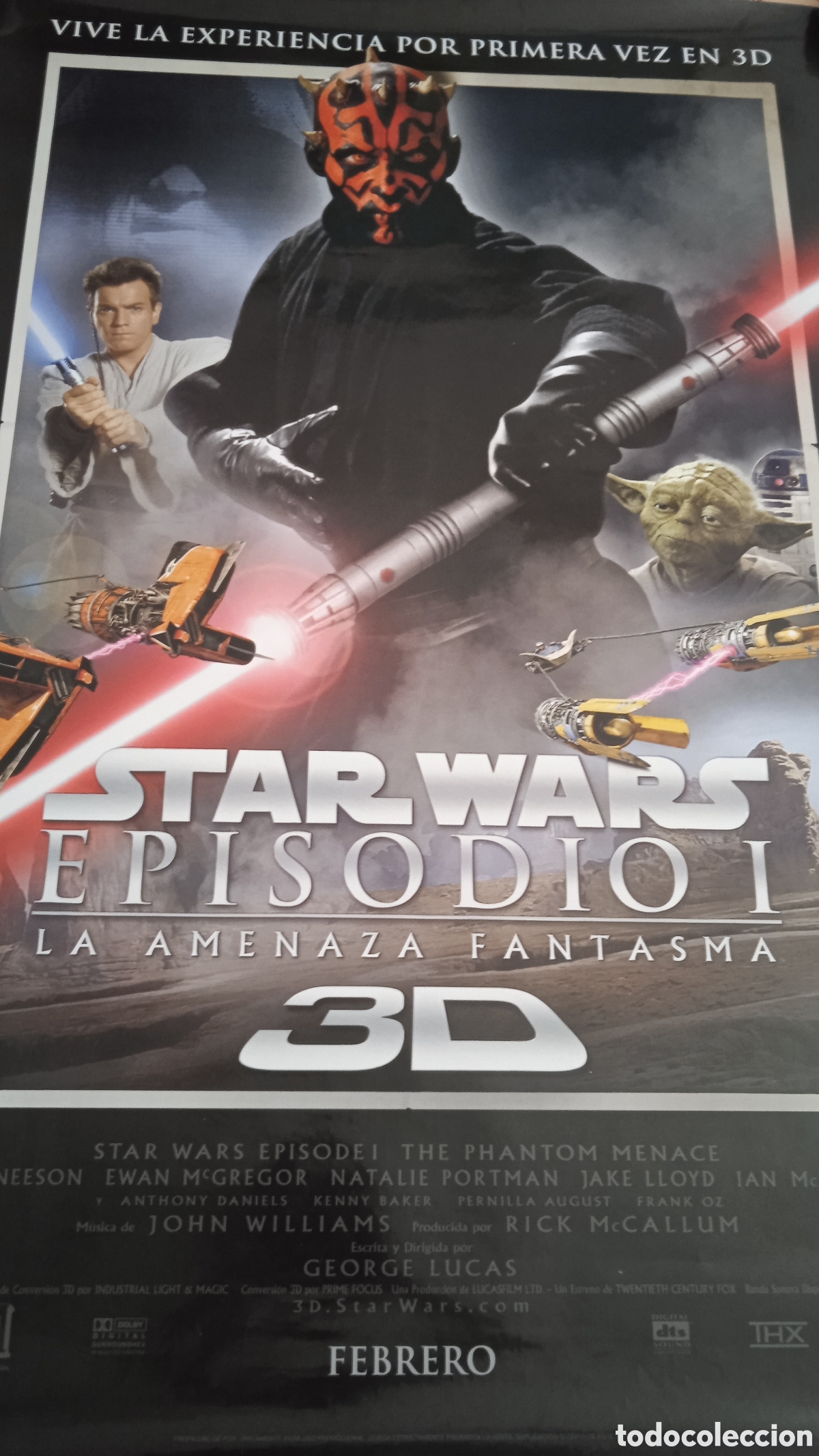 Cine: CARTEL P&Oacute;STER ORIGINAL STAR WARS EPISODIO I LA AMENAZA FANTASMA 3D &ndash; 2012 &ndash; DARTH MAUL &ndash; LUCASFILM
