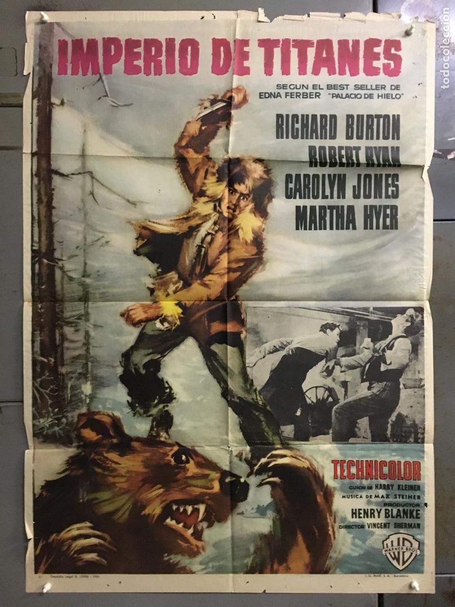 Cine: ODC C685 IMPERIO DE TITANES RICHARD BURTON ROBERT RYAN POSTER ORIGINAL 70X100 ESTRENO