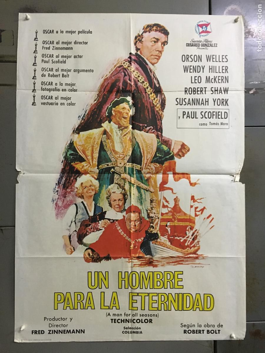 Cine: ODC C686 UN HOMBRE PARA LA ETERNIDAD ORSON WELLES POSTER ORIGINAL 70X100 ESTRENO