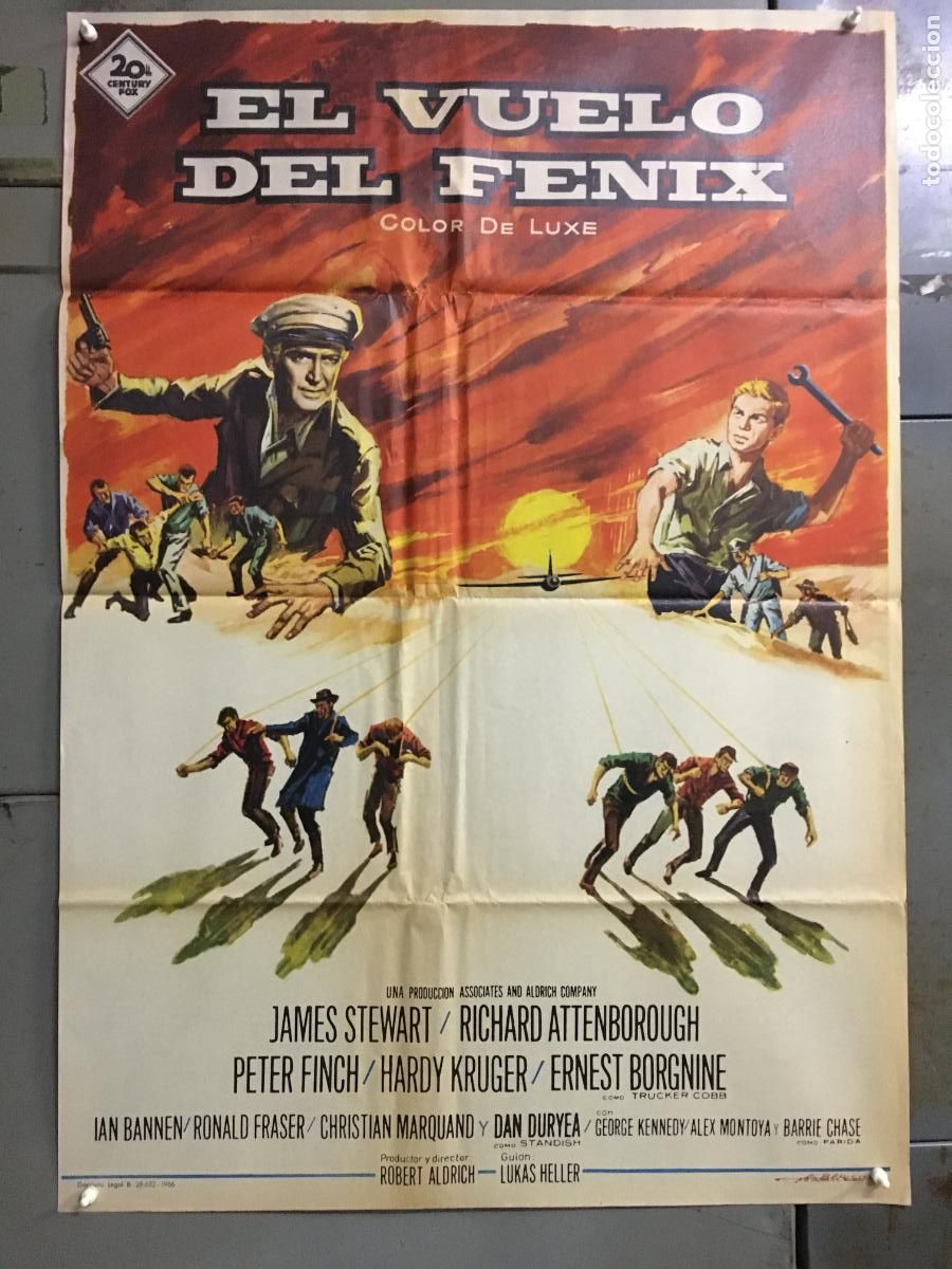 Cine: ODC C689 EL VUELO DEL FENIX JAMES STEWART ROBERT ALDRICH POSTER ORIGINAL 70X100 ESTRENO