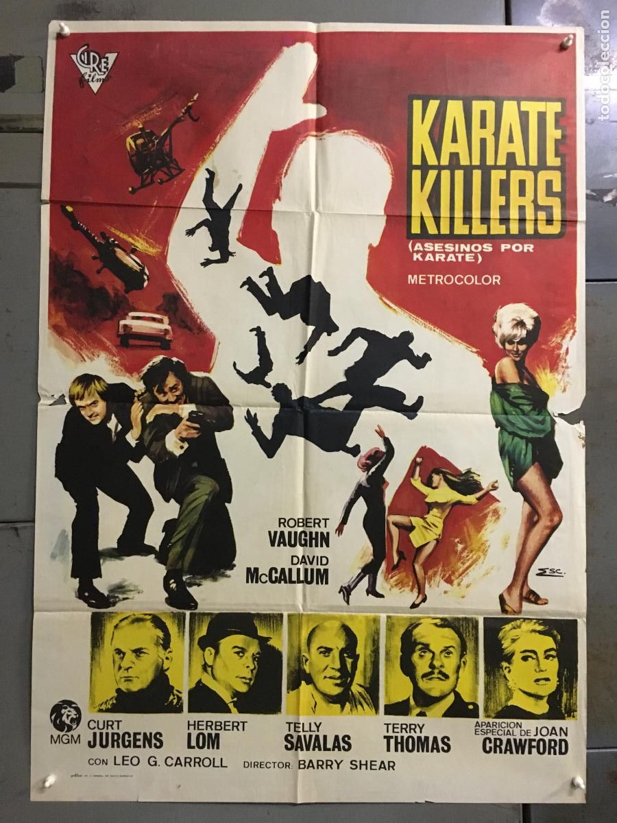 Cine: ODC C690 KARATE KILLERS AGENTE DE CIPOL ROBERT VAUGHN POSTER ORIGINAL 70X100 ESTRENO