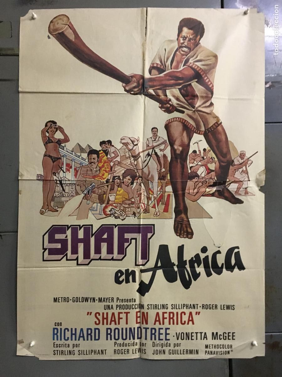 Cine: ODC C692 SHAFT EN AFRICA RICHARD ROUNTREE BLAXPLOITATION POSTER ORIGINAL 70X100 ESTRENO
