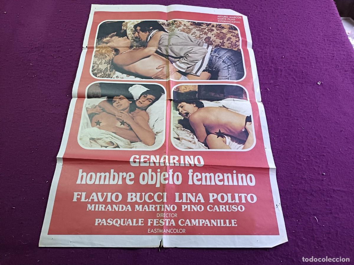 Cinema: CC4, Cartel de cine gran formato, unos 100 x 70 cms., Genarino, Hombre Objeto Femenino