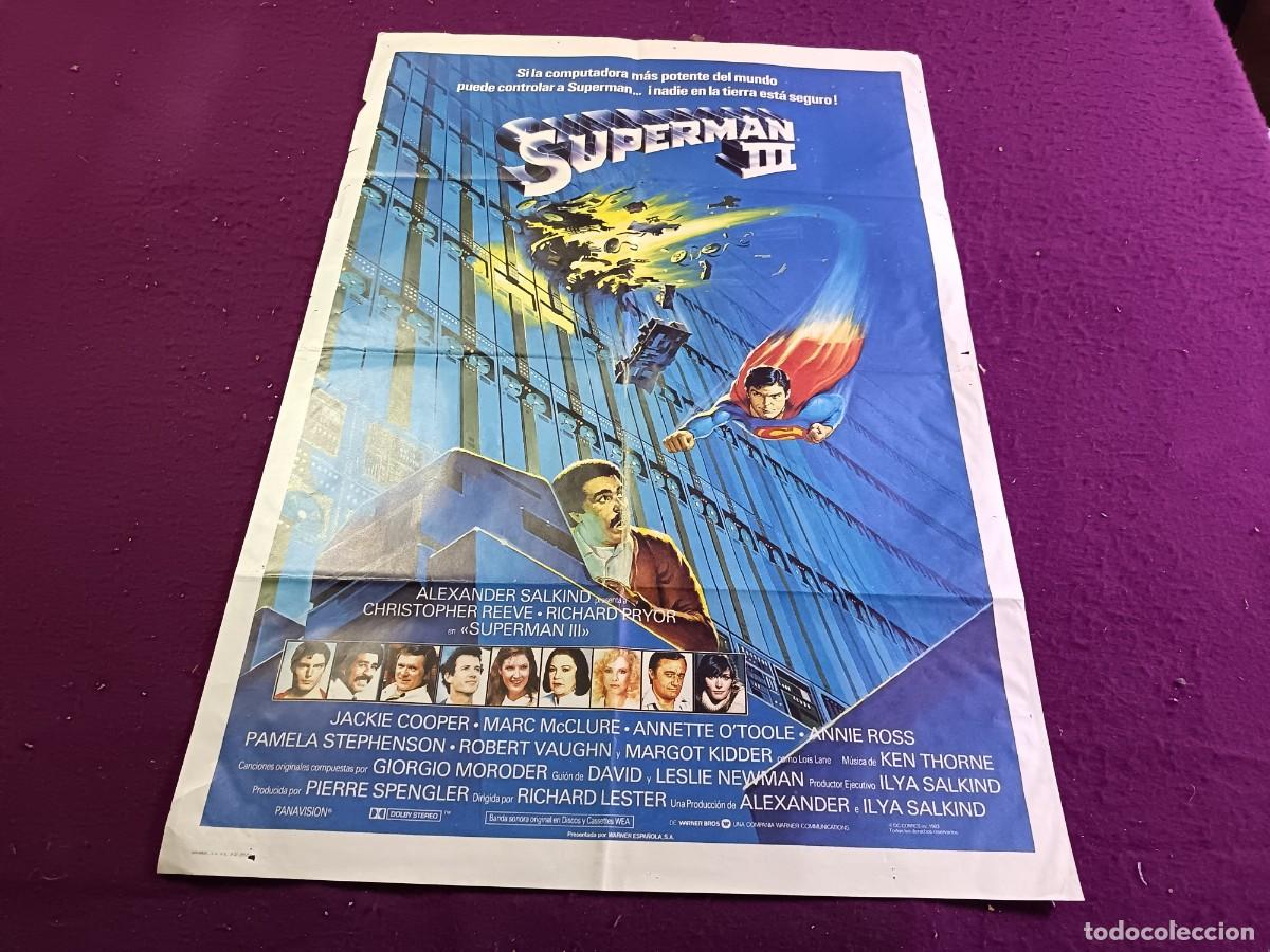 Cinema: CC33, Cartel de cine gran formato, unos 100 x 70 cms., Superman III