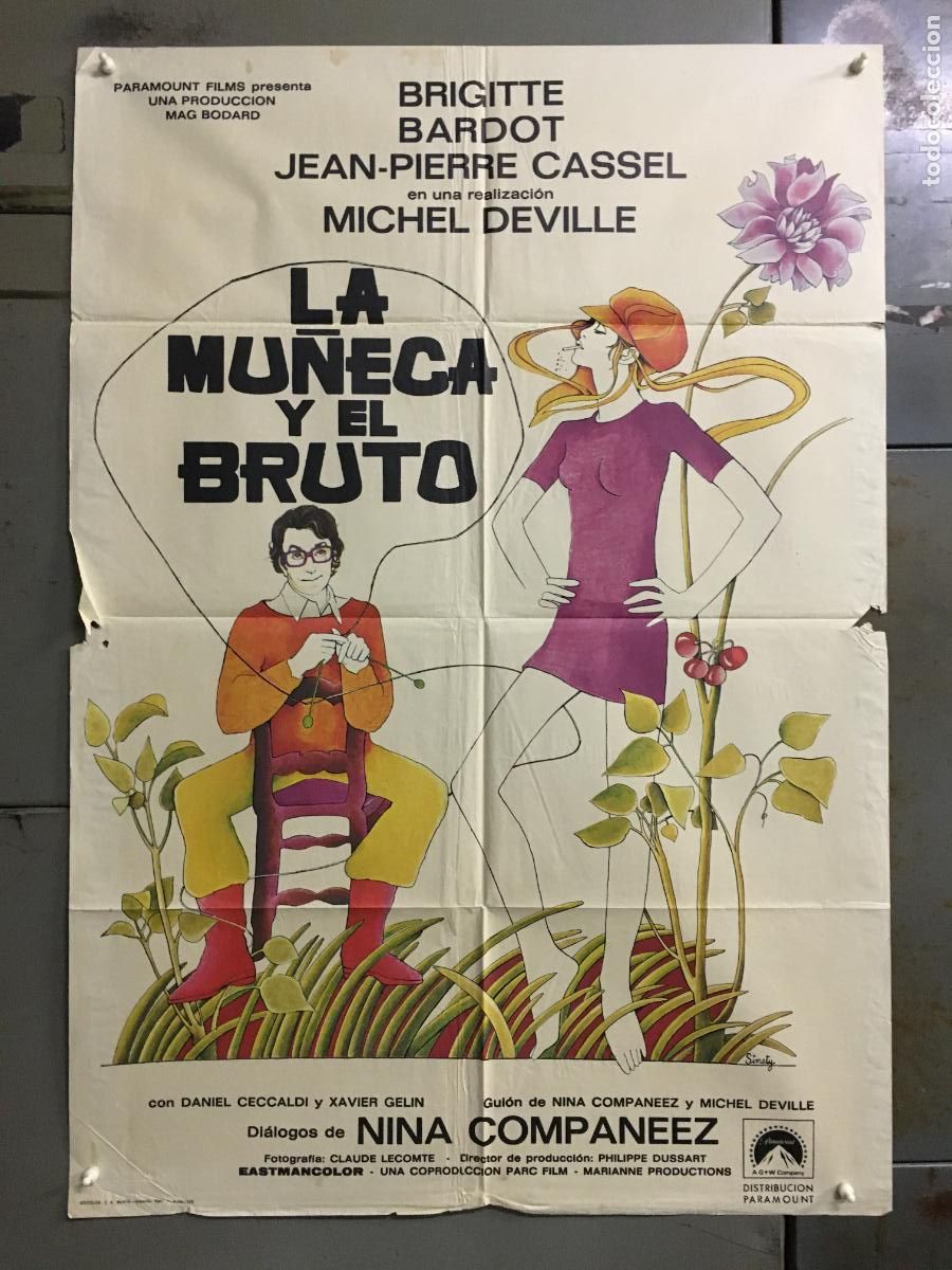 Cine: ODC C707 LA MU&Ntilde;ECA Y EL BRUTO BRIGITTE BARDOT POSTER ORIGINAL 70X100 ESTRENO