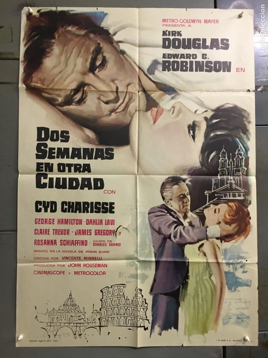Cine: ODC C711 DOS SEMANAS EN OTRA CIUDAD KIRK DOUGLAS CYD CHARISSE POSTER ORIGINAL 70X100 ESTRENO