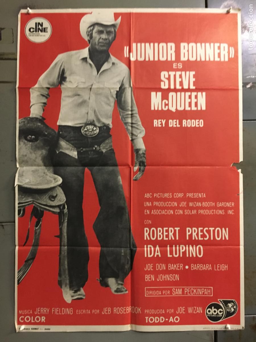 Cinema: ODC C719 JUNIOR BONNER STEVE MCQUEEN SAM PECKINPAH POSTER ORIGINAL 70X100 ESTRENO