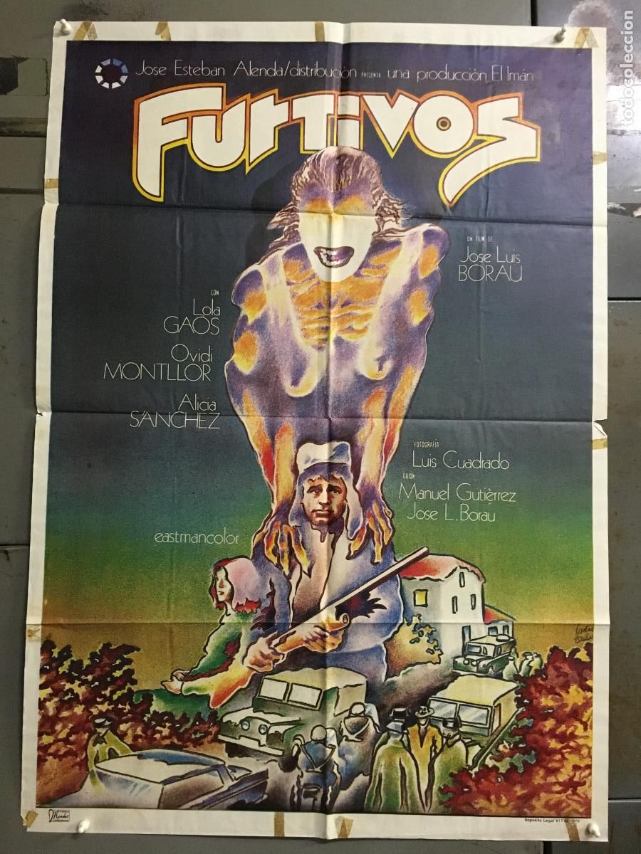 Cine: ODC C721 FURTIVOS JOSE LUIS BORAU IVAN ZULUETA POSTER ORIGINAL 70X100 ESTRENO