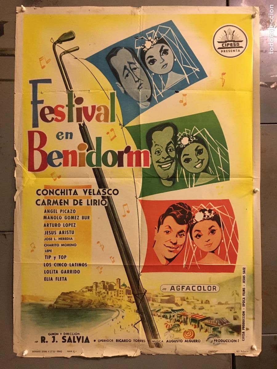 Cine: ODC C725 FESTIVAL EN BENIDORM CONCHITA VELASCO CIFESA POSTER ORIGINAL 70X100 ESTRENO