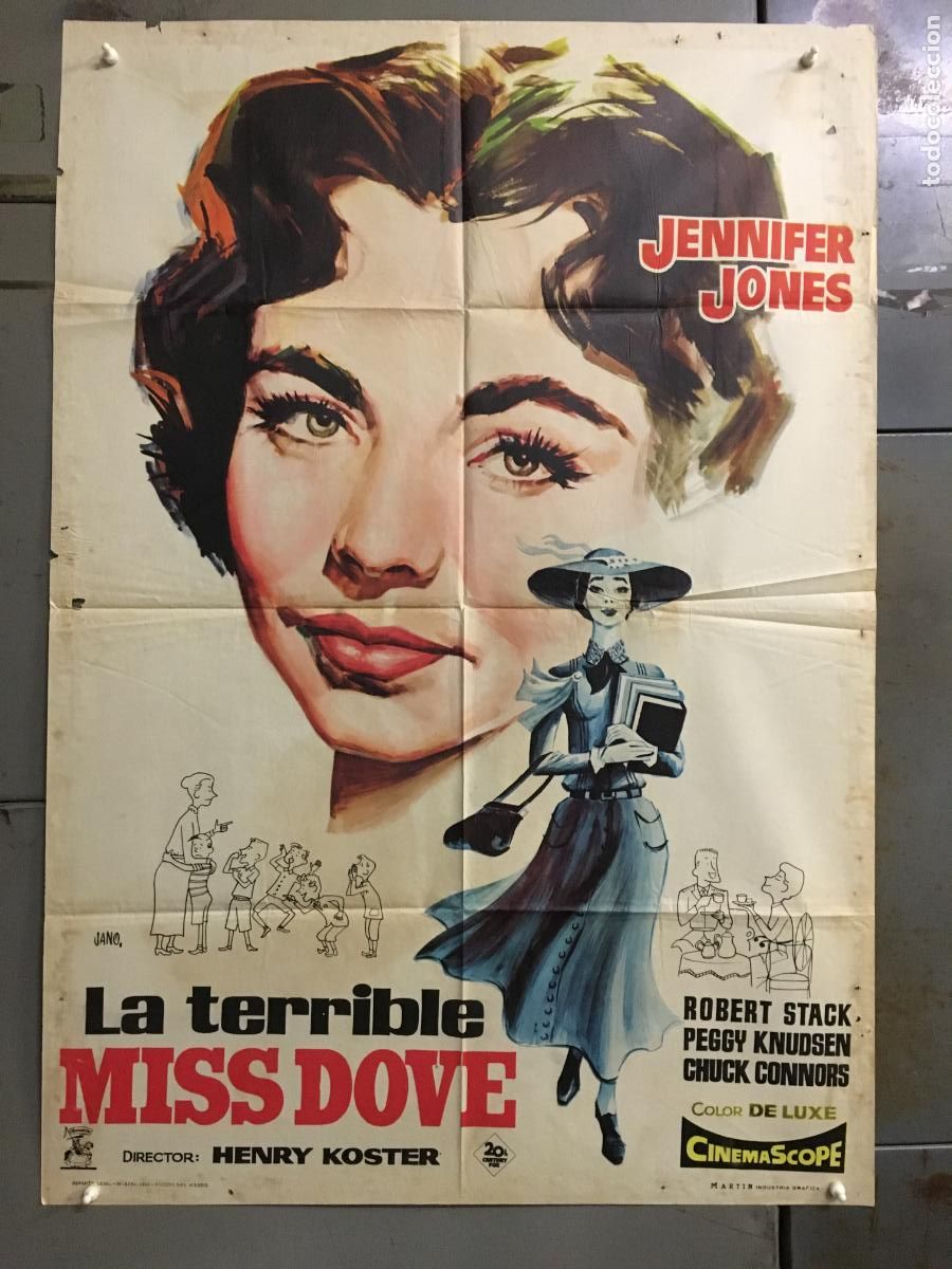 Cine: ODC C728 LA TERRIBLE MISS DOVE JENNIFER JONES JANO POSTER ORIGINAL 70X100 ESTRENO