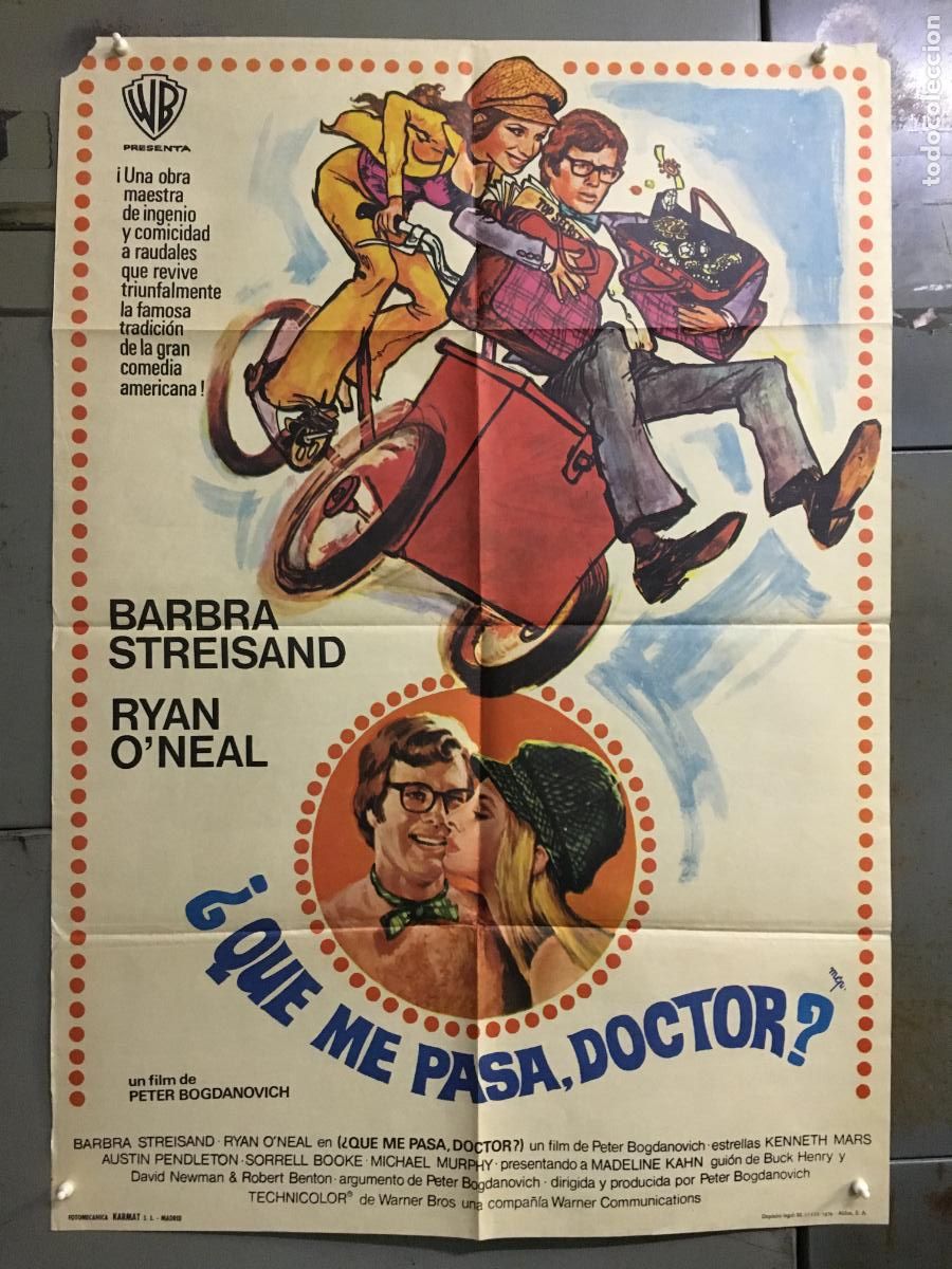 Cine: AFP26 QUE ME PASA DOCTOR BARBRA STREISAND POSTER ORIGINAL 70X100 ESTRENO