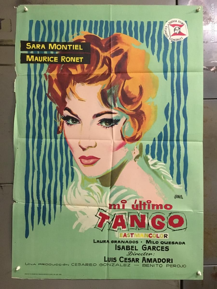 Cine: AFP28 MI ULTIMO TANGO SARA MONTIEL JANO POSTER ORIGINAL 70X100 ESTRENO