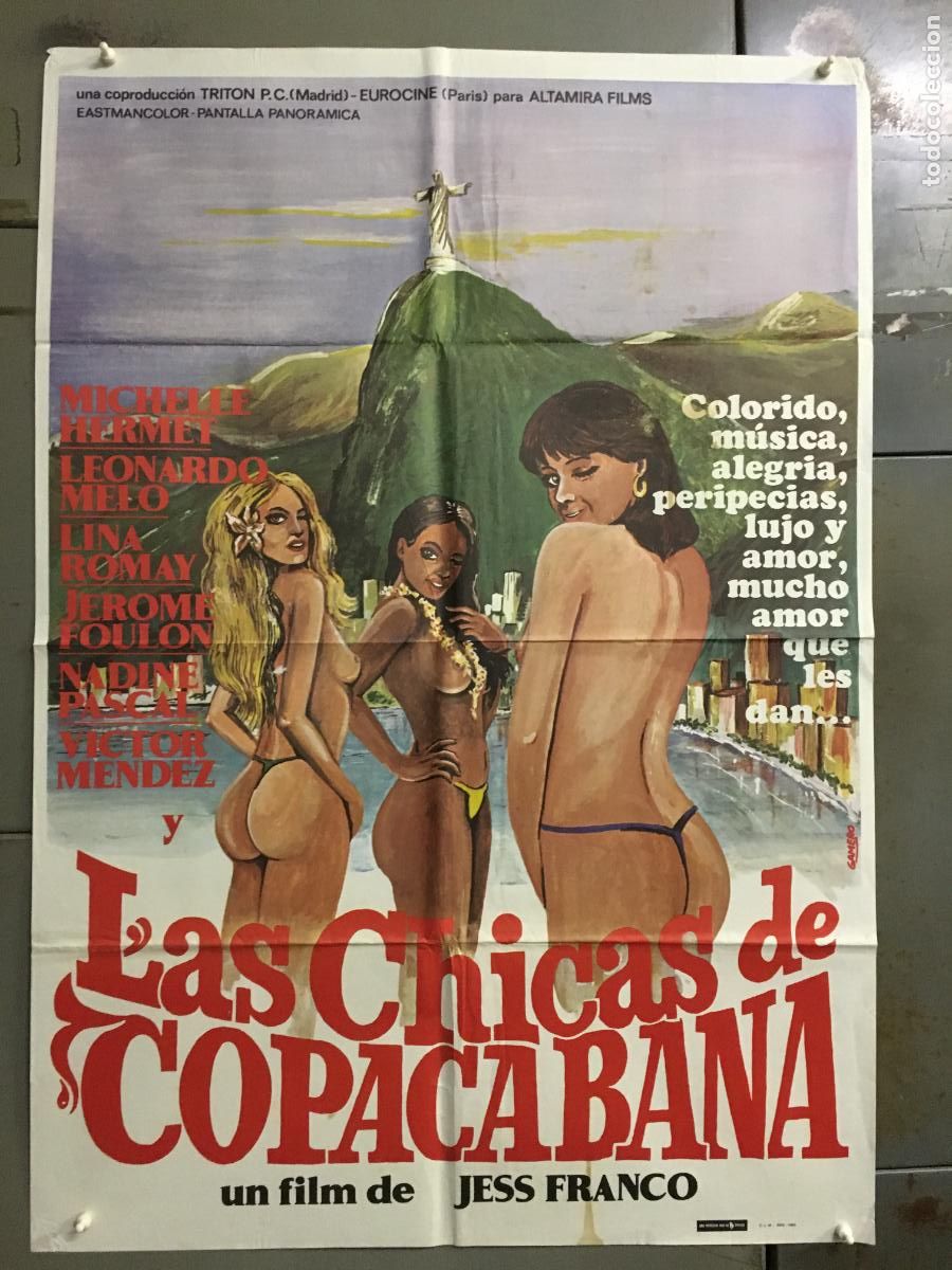 Cinema: AFP29 LAS CHICAS DE COPACABANA JESUS FRANCO LINA ROMAY POSTER ORIGINAL 70X100 ESTRENO