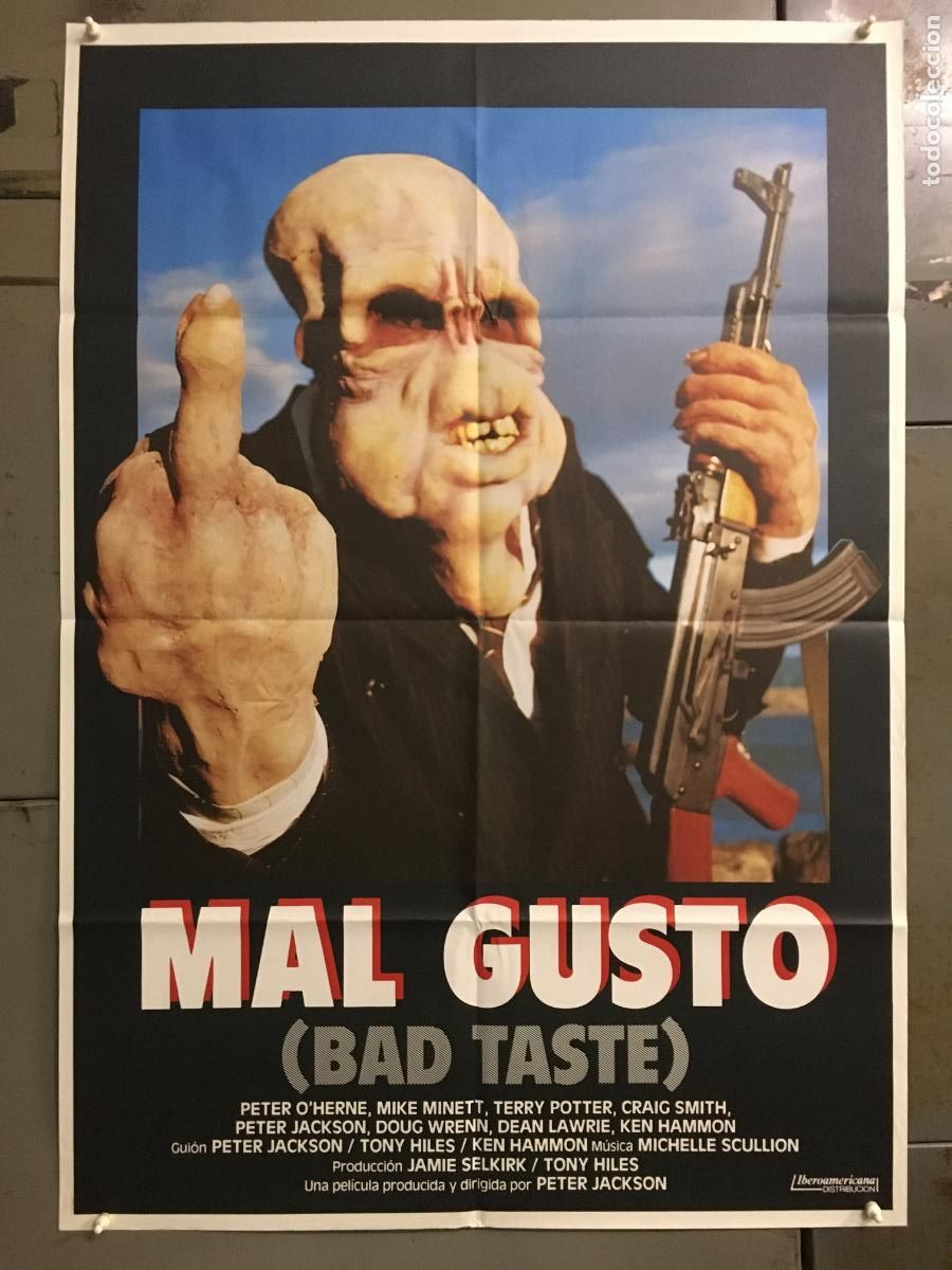 Cin&eacute;ma: AFP33 MAL GUSTO bad taste PETER JACKSON TERROR GORE POSTER ORIGINAL 70X100 ESTRENO