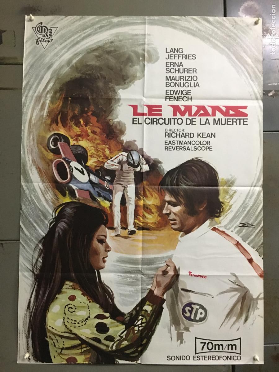 Kino: AFP35 LE MANS EL CIRCUITO DE LA MUERTE EDWIGE FENECH AUTOMOVILISMO POSTER ORIGINAL 70X100 ESTRENO