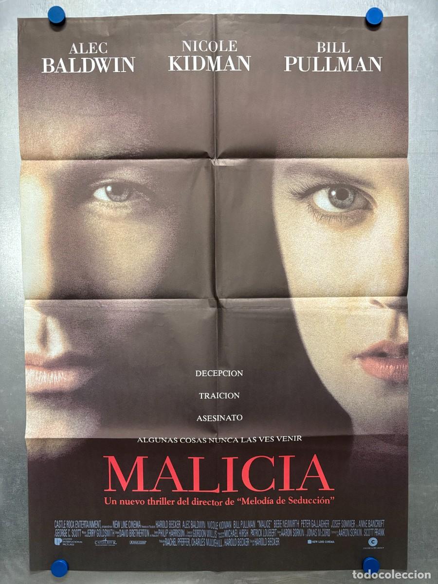 Cine: Poster Malicia, Alec Baldwin, Nicole Kidman, Bill Pullman. A&ntilde;o 1993