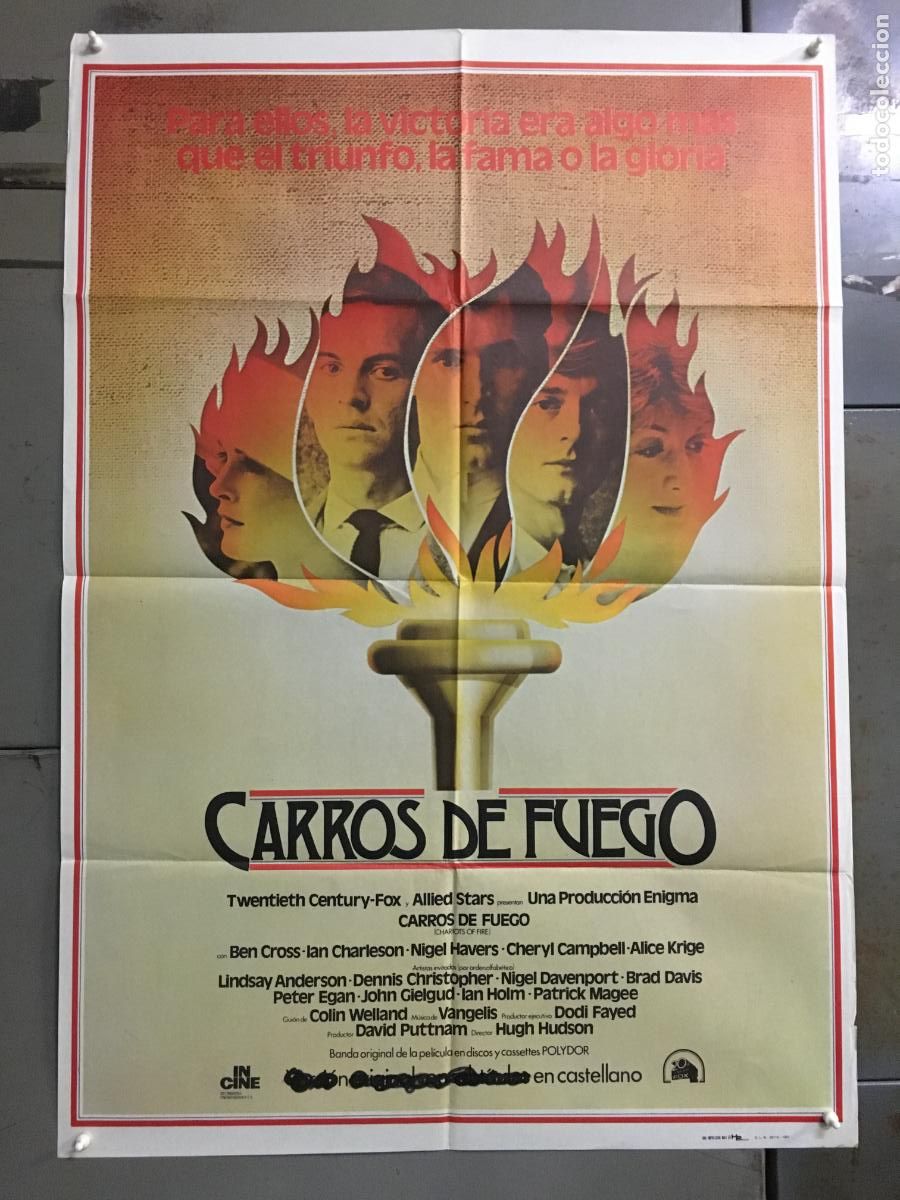 Kino: AFP40 CARROS DE FUEGO HUGH HUDSON Juegos Olimpicos POSTER ORIGINAL 70X100 ESTRENO