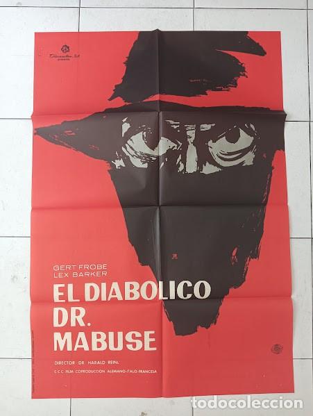 Cine: SMP 2700 EL DIABOLICO DOCTOR MABUSE LEX BARKER GERT FROBE POSTER ORIGINAL 70X100 ESTRENO
