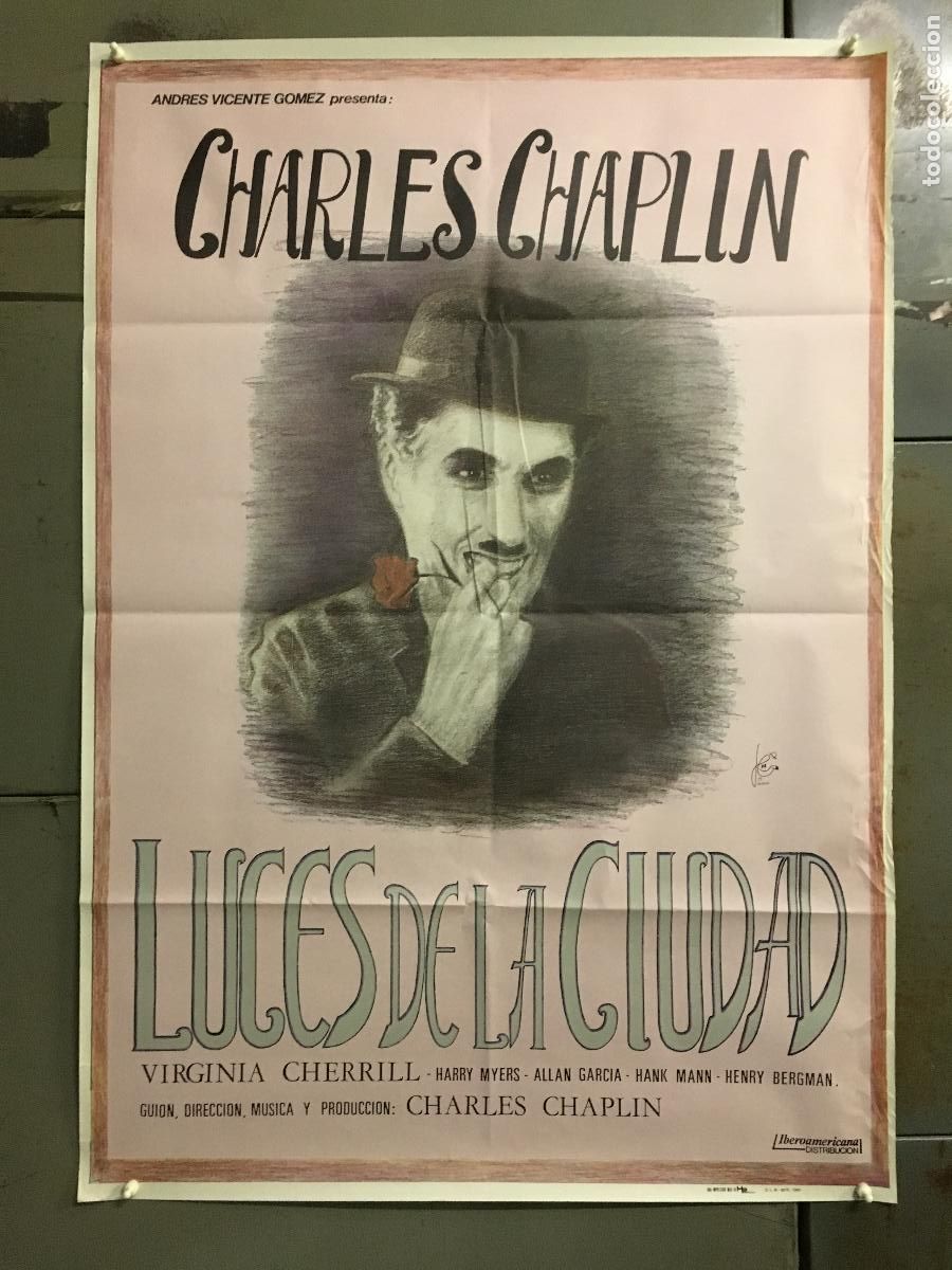 Cine: AFI29 LUCES DE LA CIUDAD CHARLES CHAPLIN POSTER ORIGINAL ESPA&Ntilde;OL 70X100 h3