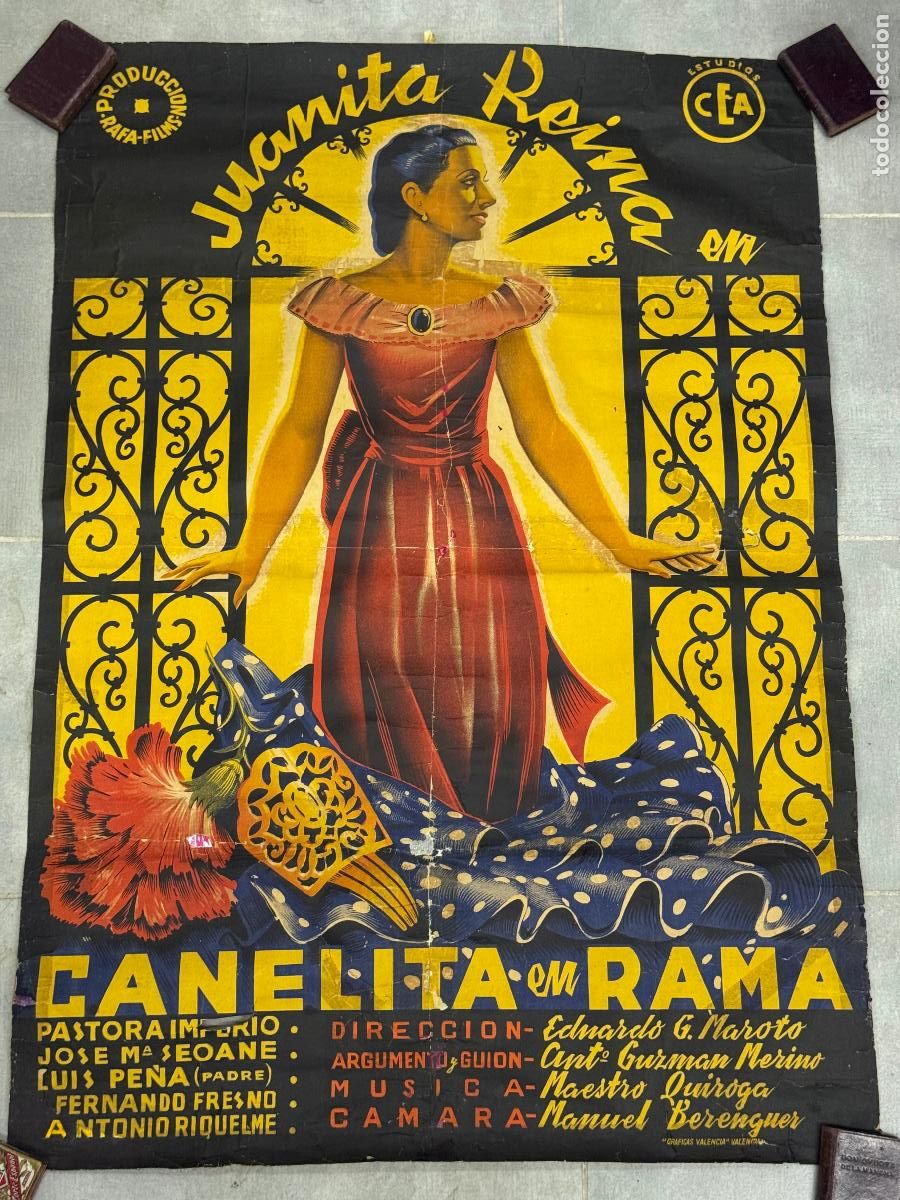 Cine: CANELITA EN RAMA - JUANITA REINA - CARTEL ANTIGUO DE CINE ESPA&Ntilde;OL - VER FOTOS