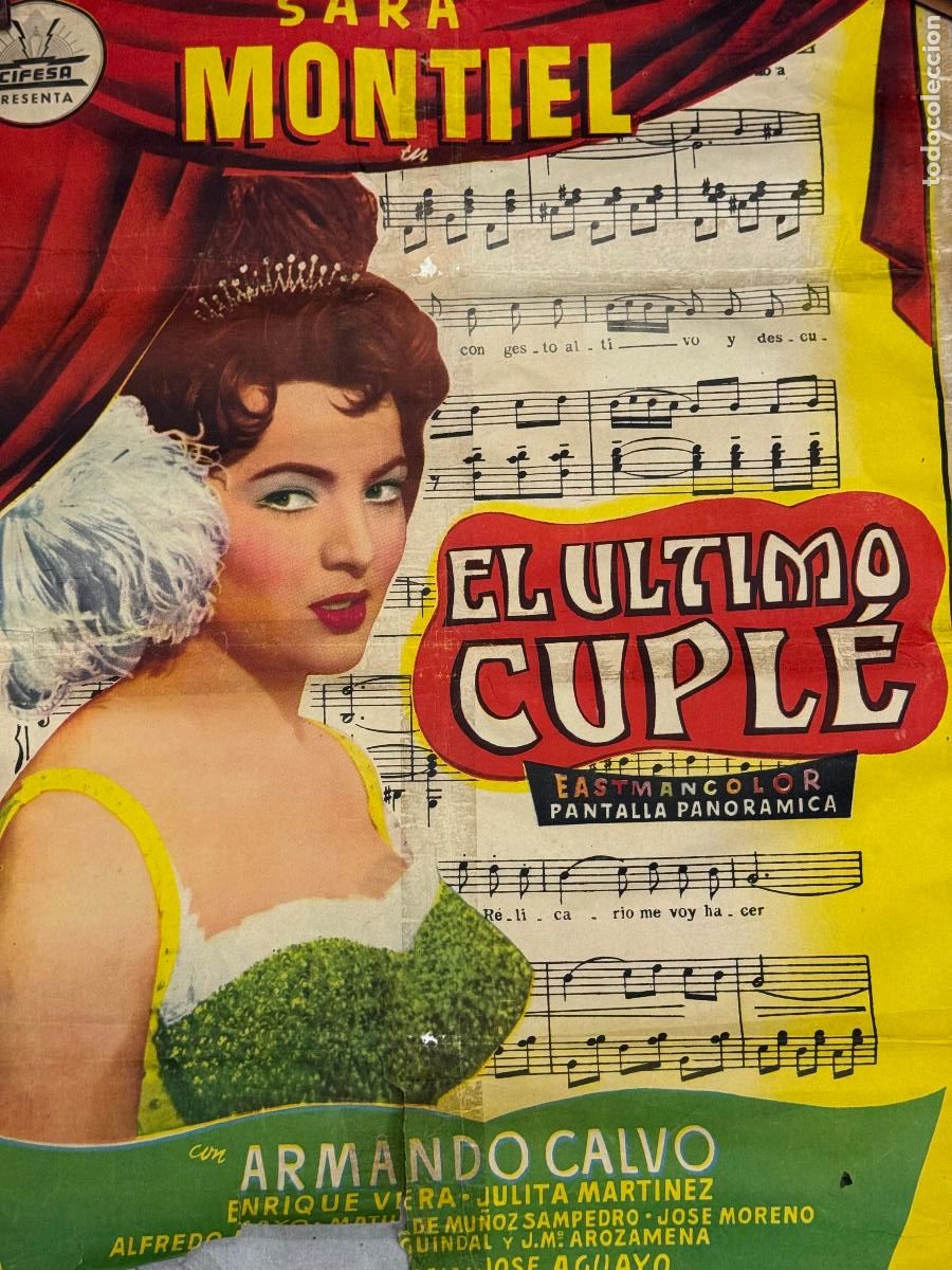 Cine: EL &Uacute;LTIMO CUPL&Eacute; - SARA MONTIEL - CARTEL ANTIGUO DE CINE ESPA&Ntilde;OL - VER FOTOS
