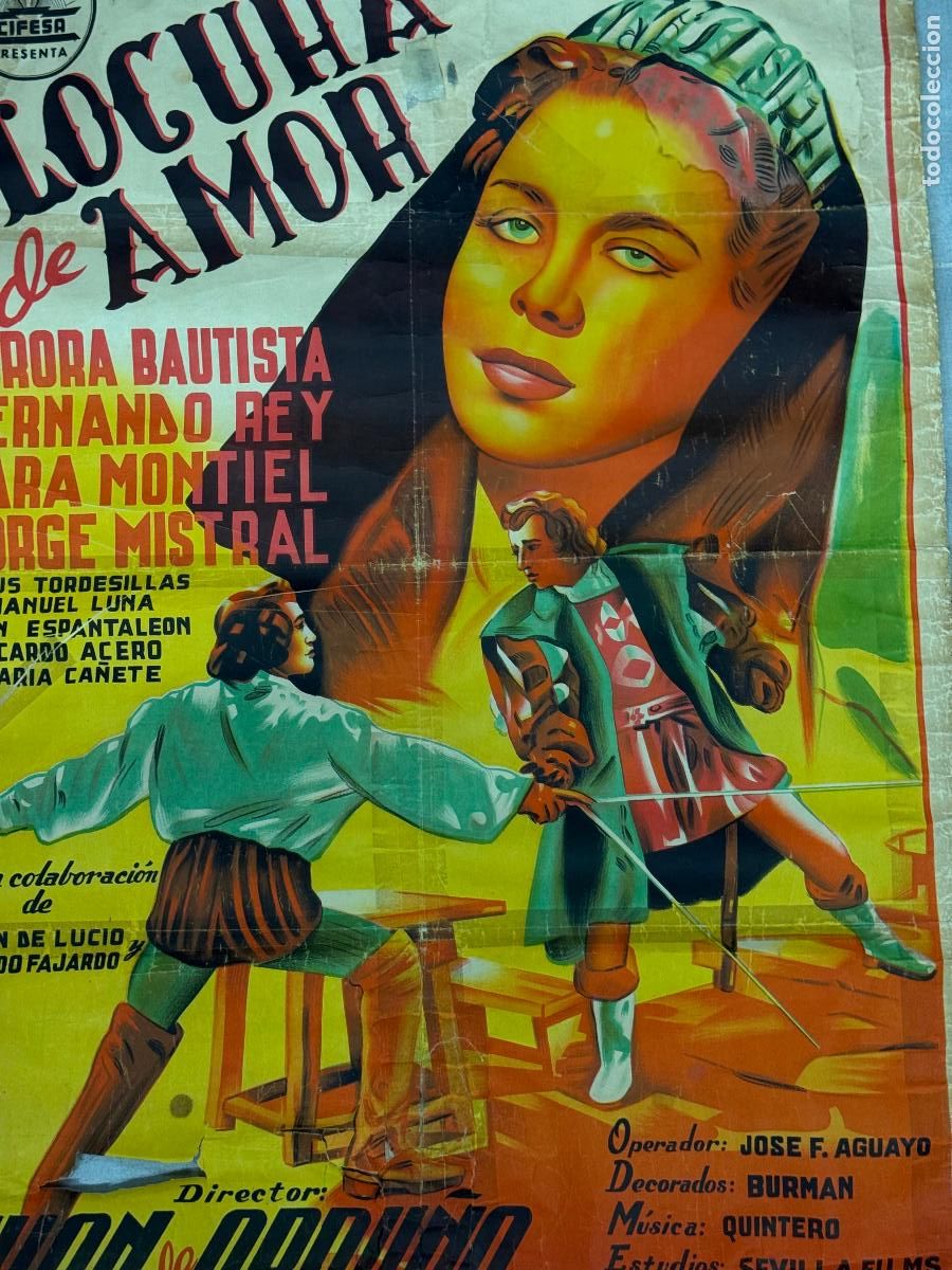 Cine: LOCURA MUNDIAL - SARA MONTIEL , AURORA BAUTISTA ETC - CARTEL ANTIGUO DE CINE ESPA&Ntilde;OL - VER FOTOS
