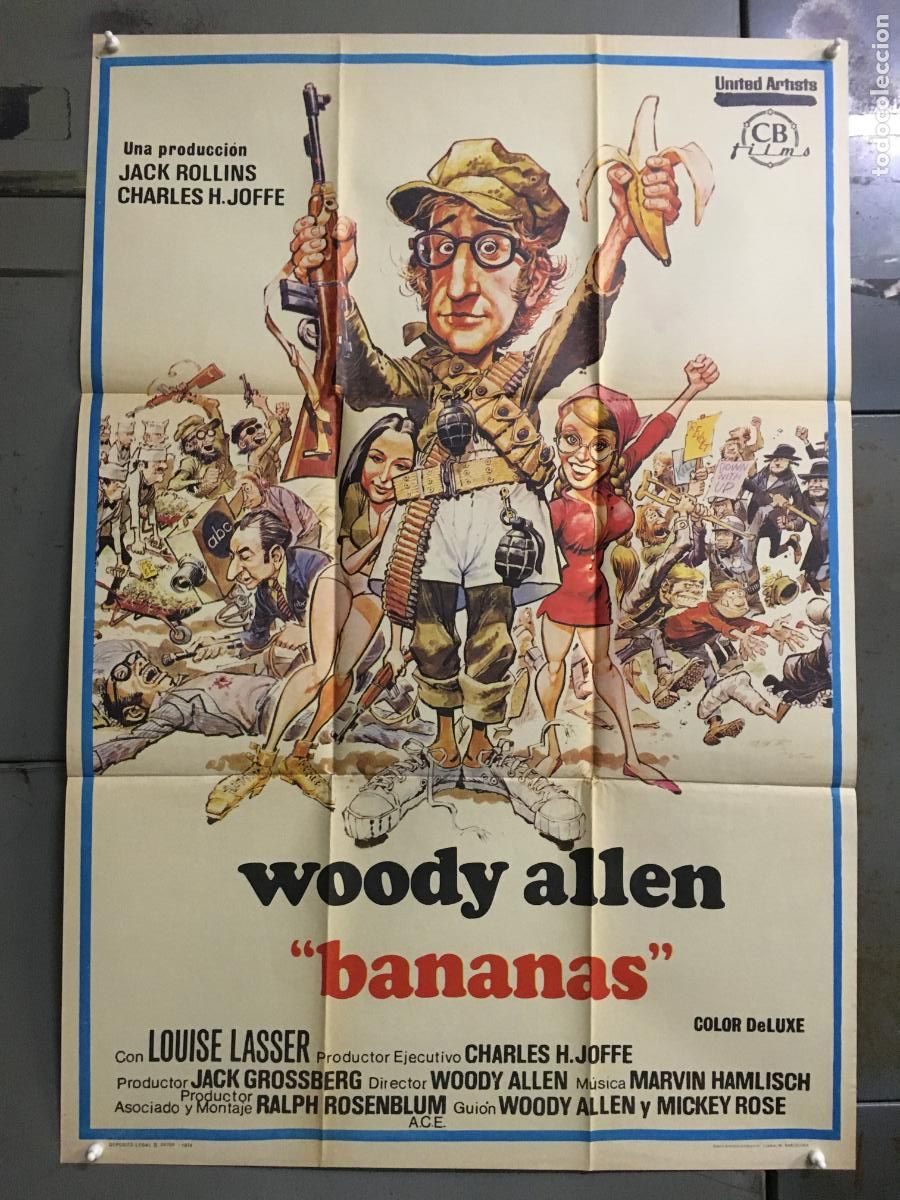 Cine: AFP61 BANANAS WOODY ALLEN JACK DAVIS POSTER ORIGINAL 70X100 ESTRENO