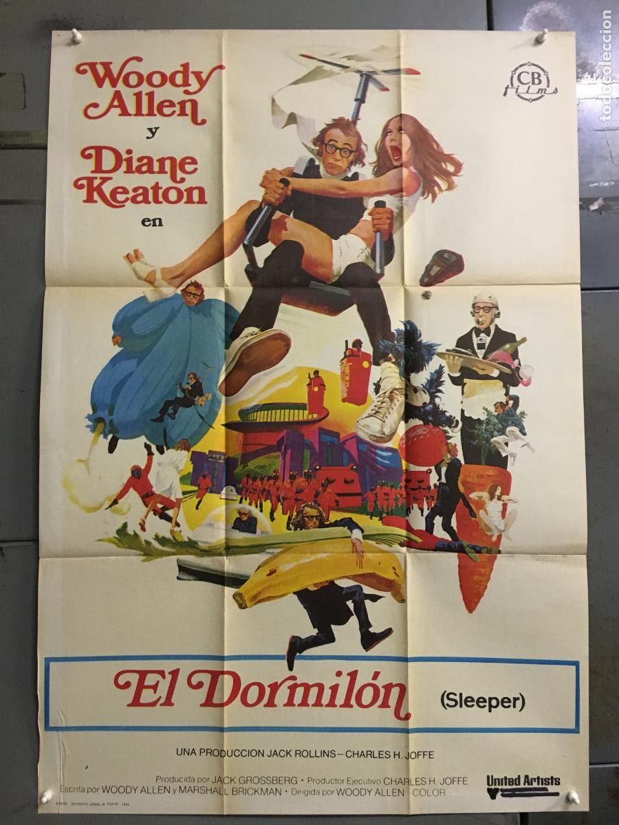 Cine: AFP63 EL DORMILON sleeper WOODY ALLEN POSTER ORIGINAL 70X100 ESTRENO