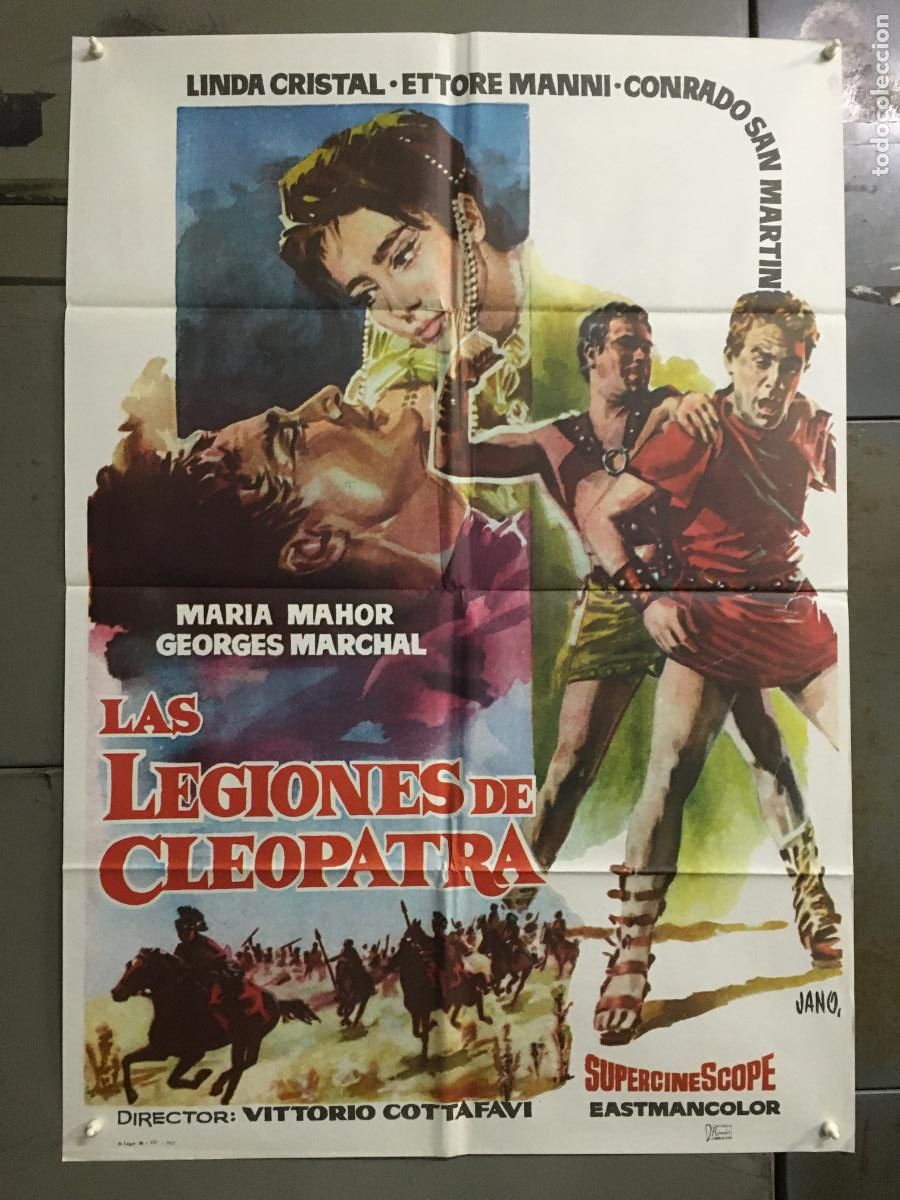 Cine: AFP64 LAS LEGIONES DE CLEOPATRA LINDA CRISTAL PEPLUM POSTER ORIGINAL 70X100 ESPA&Ntilde;OL
