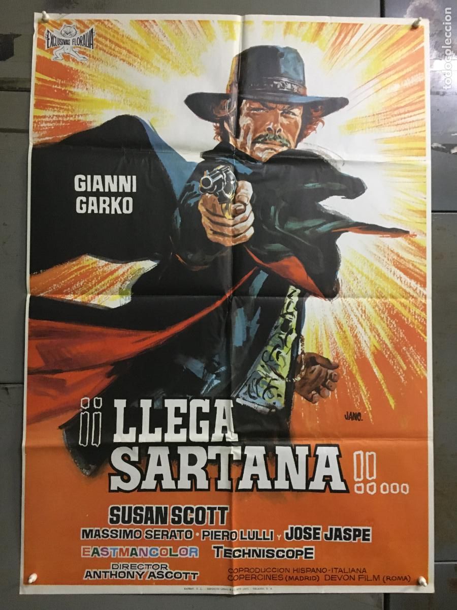 Cin&eacute;ma: AFP66 LLEGA SARTANA GIANNI GARKO SUSAN SCOTT SPAGHETTI POSTER ORIGINAL ESTRENO 70X100