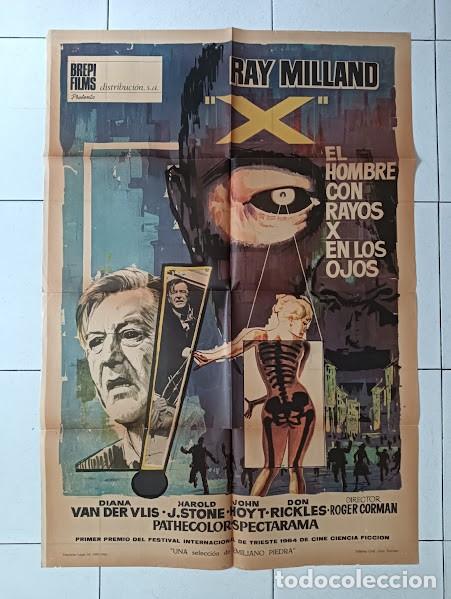 Cine: SMP 2702 EL HOMBRE CON RAYOS X EN LOS OJOS ROGER CORMAN RAY MILLAND POSTER ORIGINAL 70X100 ESTRENO A