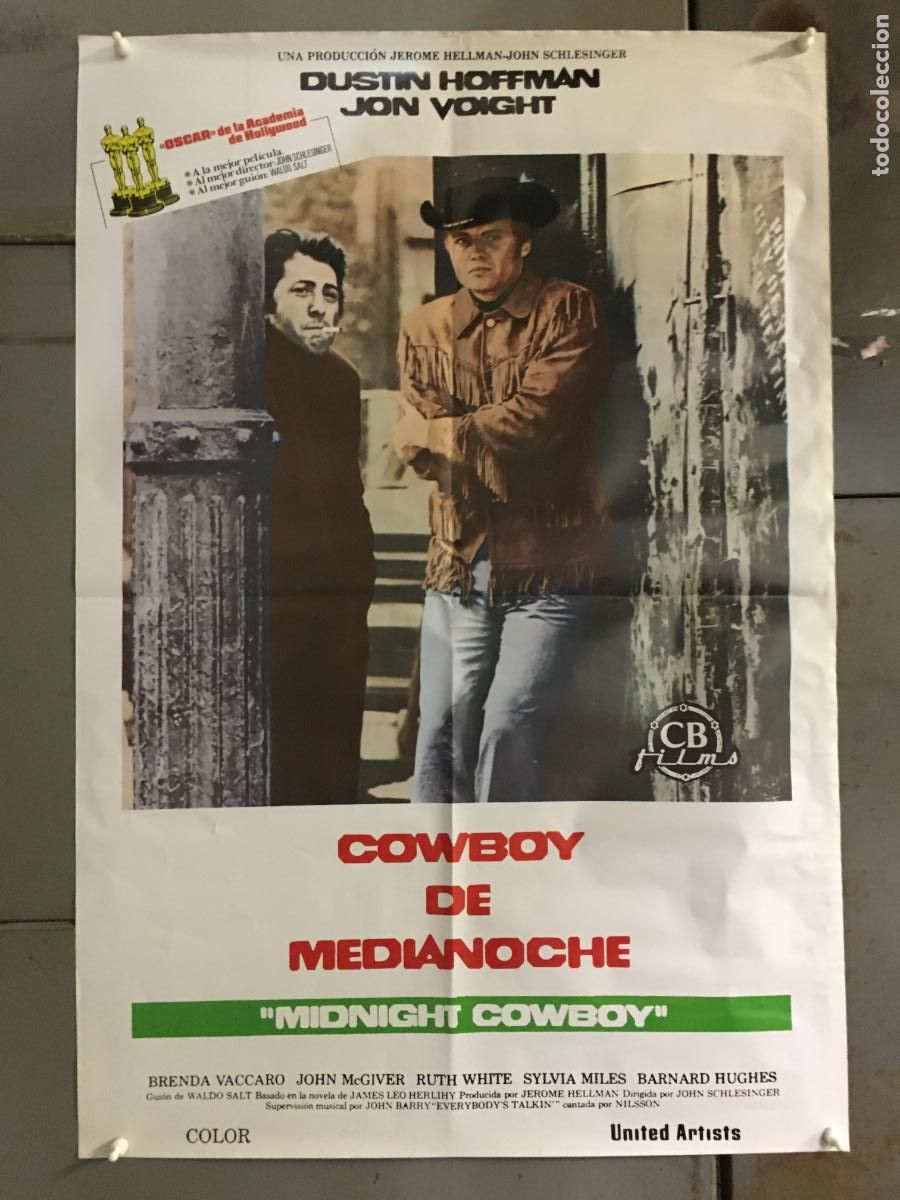 Cine: AFP81 COWBOY DE MEDIANOCHE DUSTIN HOFFMAN JOHN VOIGHT POSTER ORIGINAL 56X83 ESPA&Ntilde;OL h4