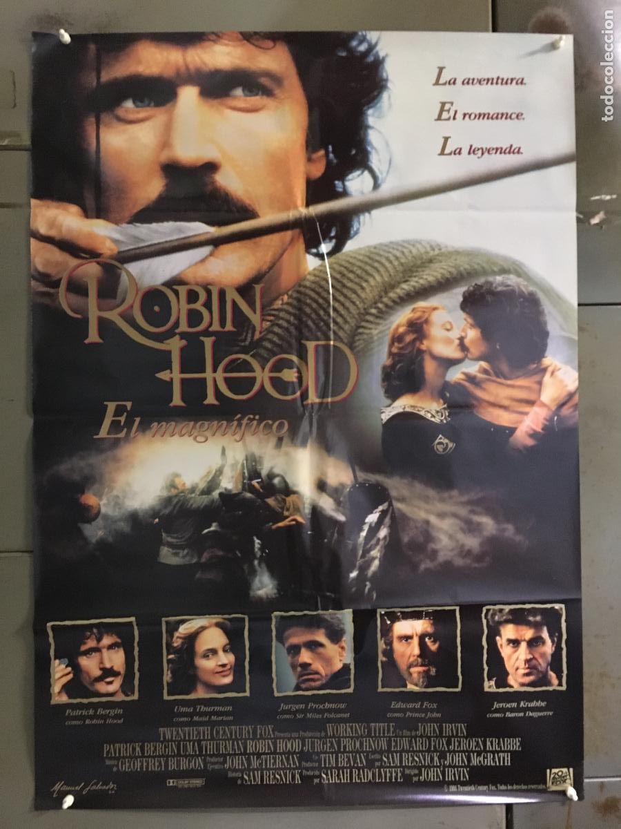 Cinema: AFP84 ROBIN HOOD EL MAGNIFICO PATRICK BERGIN POSTER ORIGINAL 70X100 ESTRENO h7
