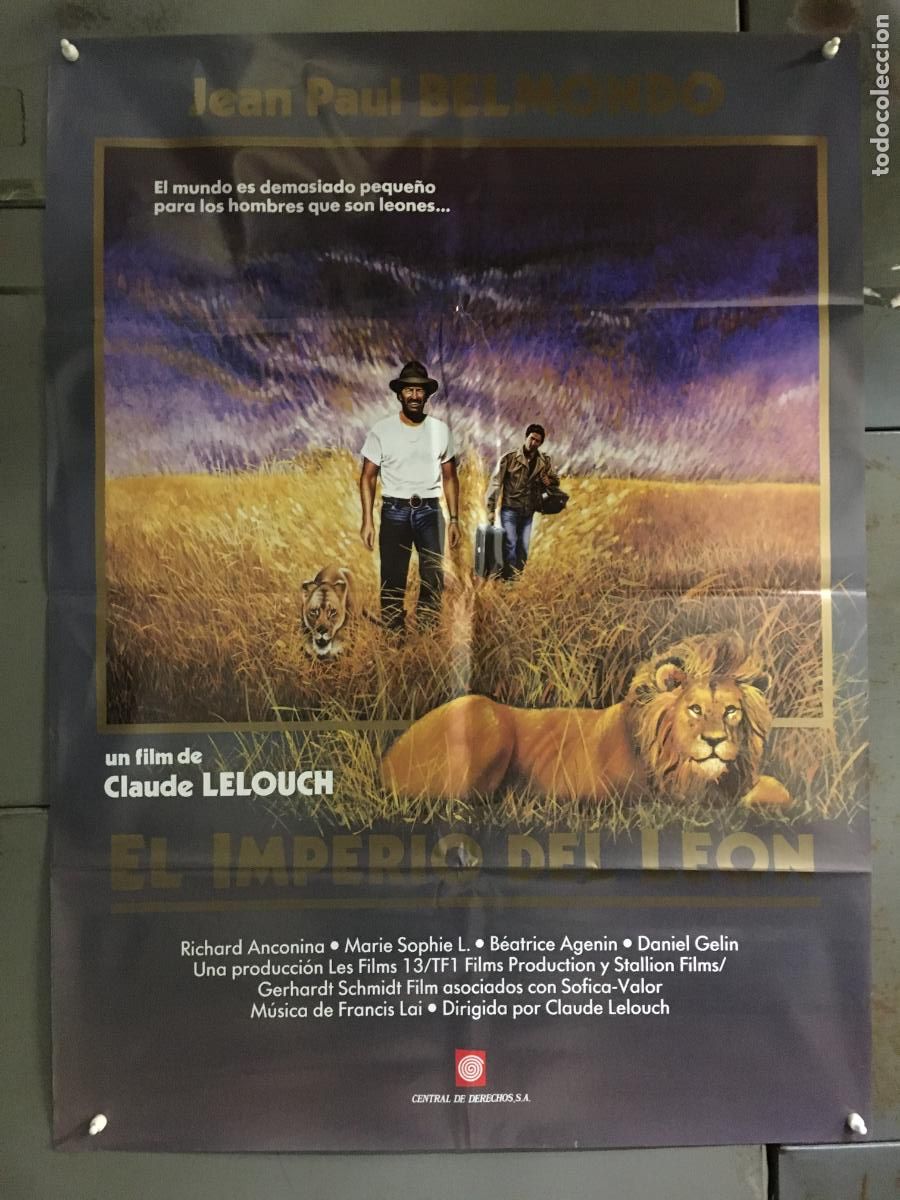 Cinema: AFP87 EL IMPERIO DEL LEON BELMONDO LELOUCH POSTER ORIGINAL 70X100 ESTRENO h6