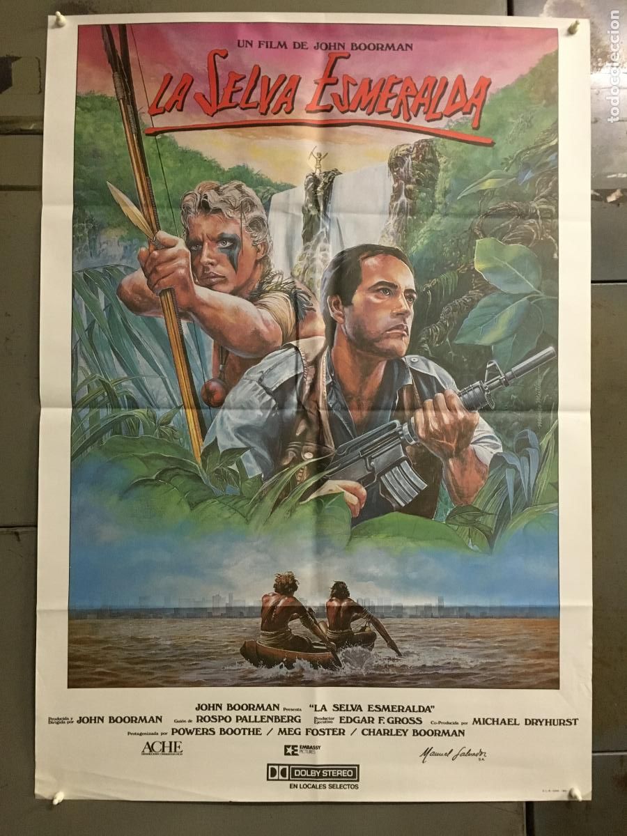 Cinema: AFP88 LA SELVA ESMERALDA JOHN BOORMAN POWER BOOTHES POSTER ORIGINAL 70X100 ESTRENO h6