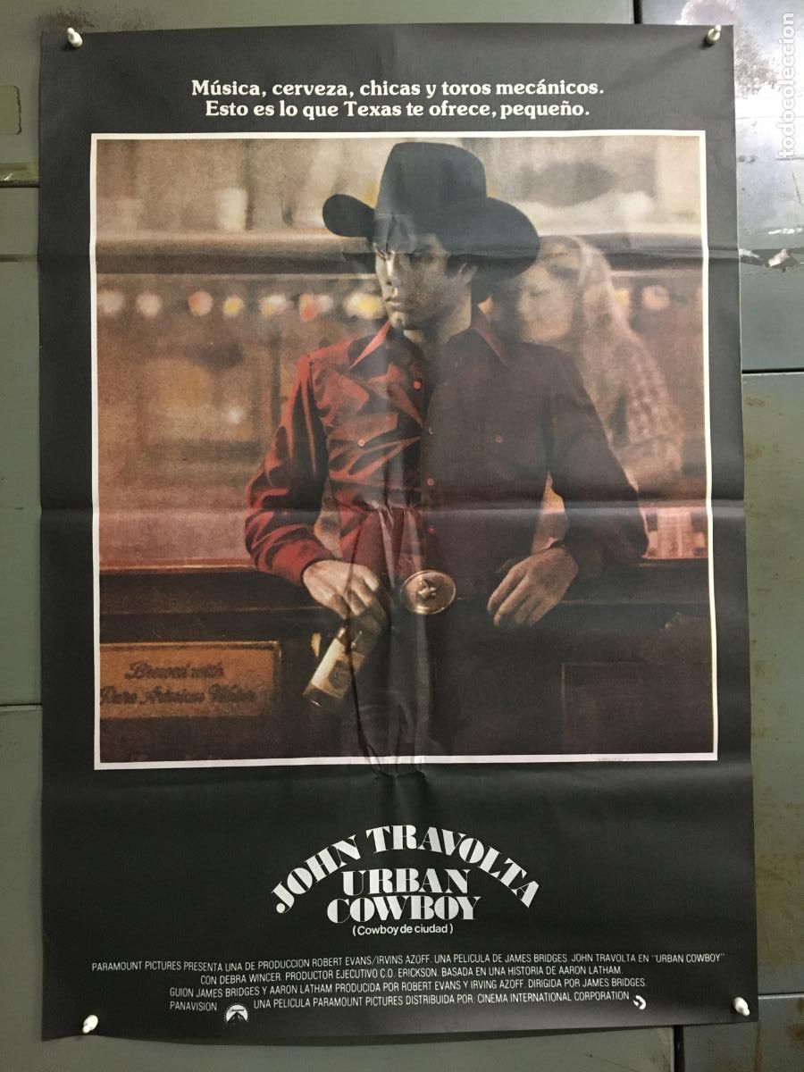 Cine: AFP92 URBAN COWBOY JOHN TRAVOLTA DEBRA WINGER POSTER ORIGINAL 70X100 ESTRENO h16