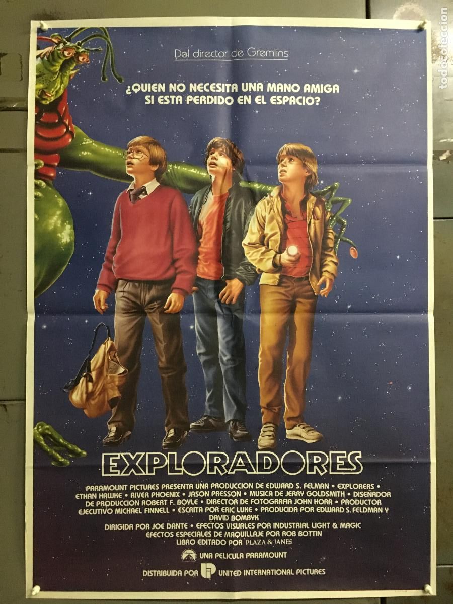Cine: AFP95 EXPLORADORES JOE DANTE RIVER PHOENIX ETHAN HAWKE POSTER ORIGINAL ESTRENO 70X100 h6