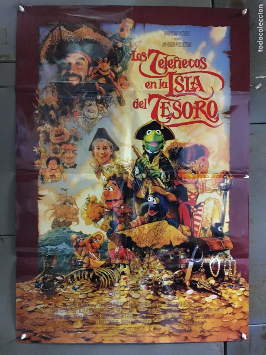 Cine: AFP7 LOS TELE&Ntilde;ECOS EN LA ISLA DEL TESORO WALT DISNEY JIM HENSON POSTER ORIGINAL 70X100 ESTRENO h5