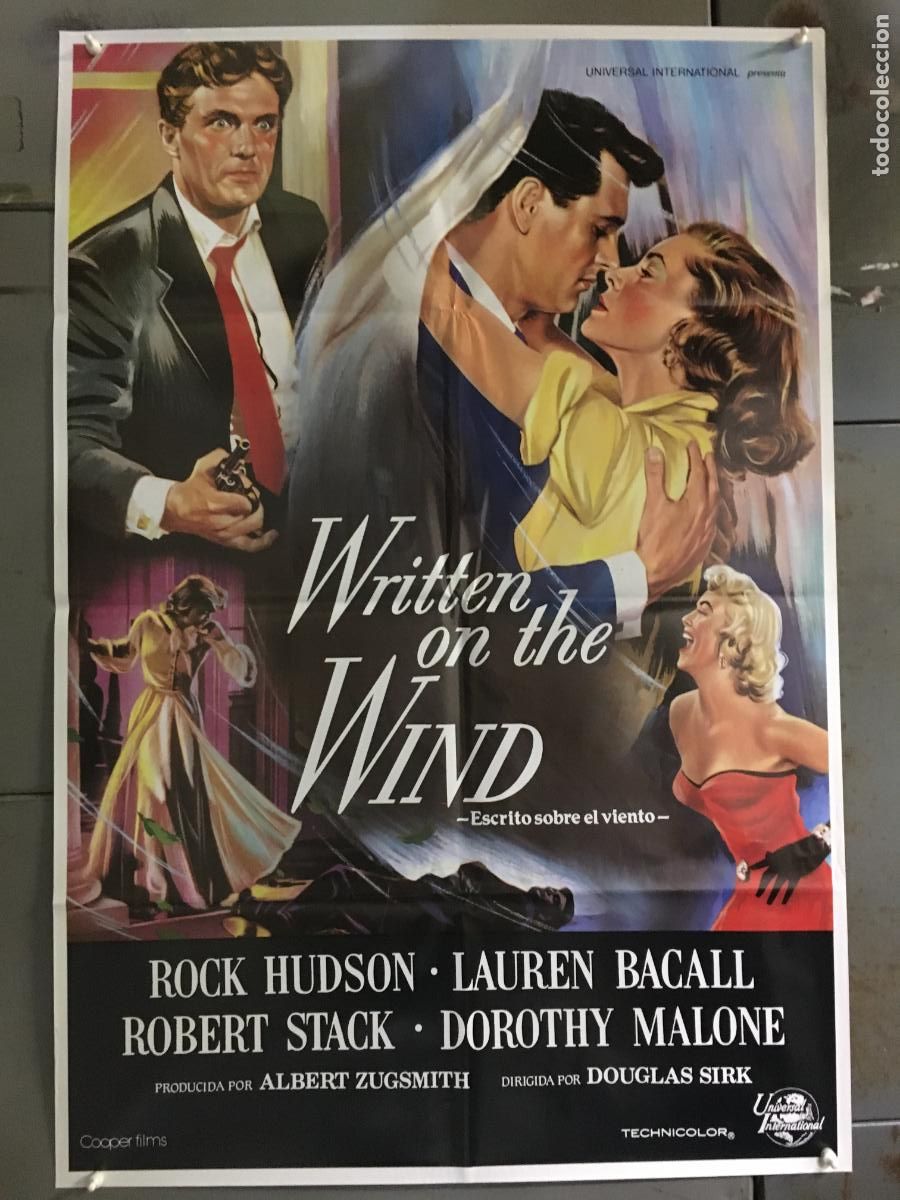 Cine: AFQ00 ESCRITO SOBRE EL VIENTO ROCK HUDSON LAUREN BACALL POSTER ORIGINAL 70X100 ESPA&Ntilde;OL h6