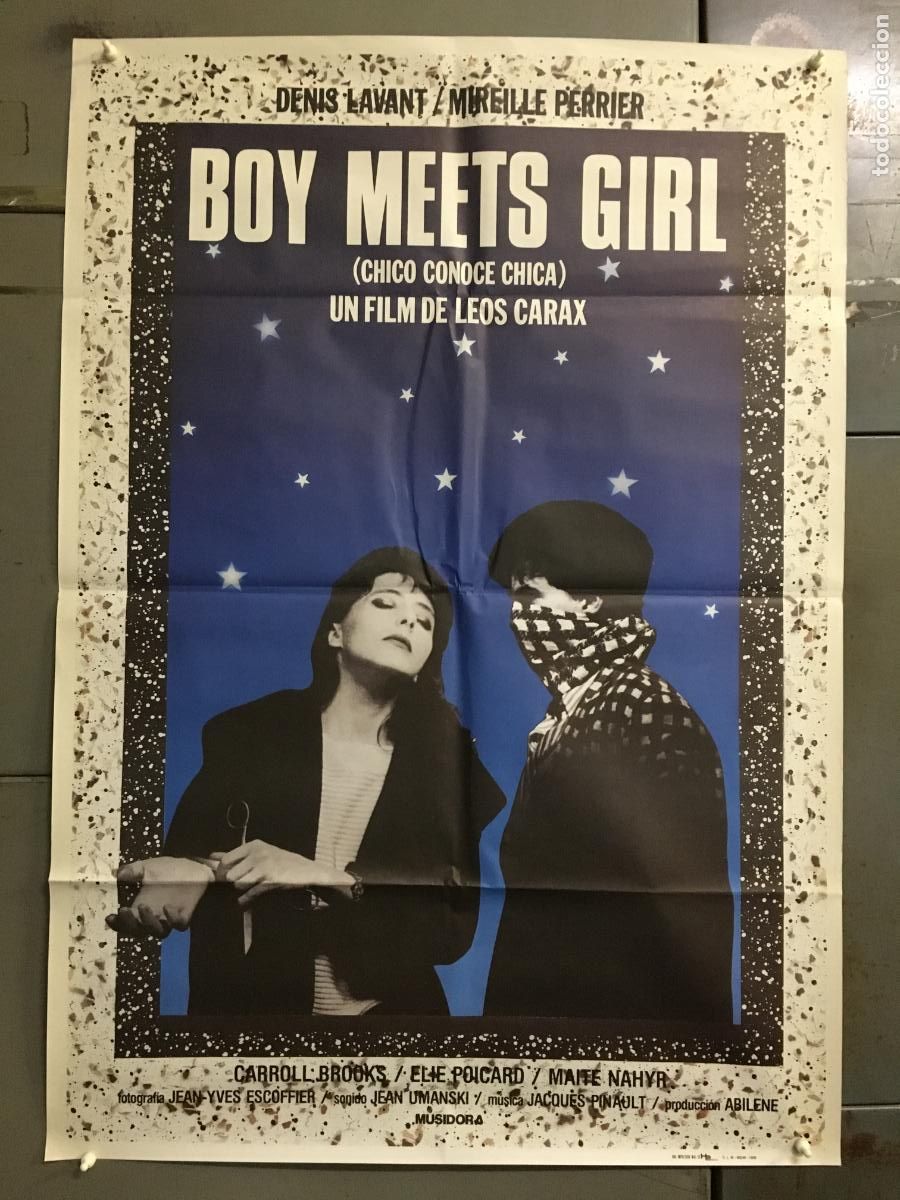 Cine: AFQ04 CHICO CONOCE CHICA LEOS CARAX POSTER ORIGINAL 70X100 ESTRENO h6