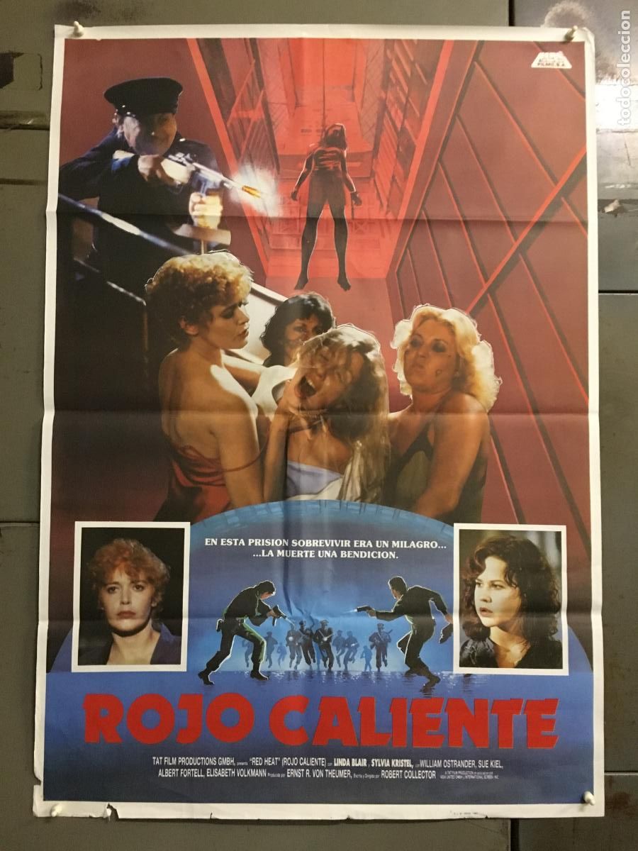 Cine: AFQ08 ROJO CALIENTE LINDA BLAIR SYLVIA KRISTEL POSTER ORIGINAL 70X100 ESTRENO h5