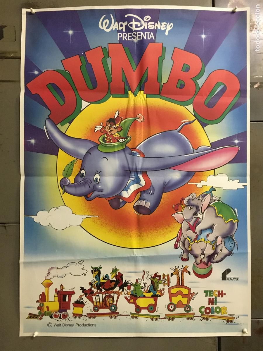 Cine: AFQ21 DUMBO WALT DISNEY POSTER ORIGINAL 70X100 ESPA&Ntilde;OL h6